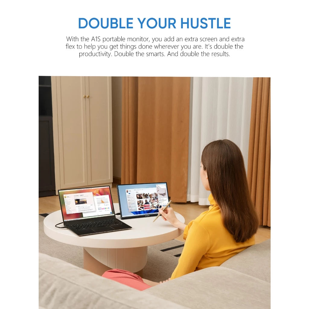 ARZOPA 14" A1 Portable Laptop Monitor FHD 1080P External Display with Dual Speakers Second Screen